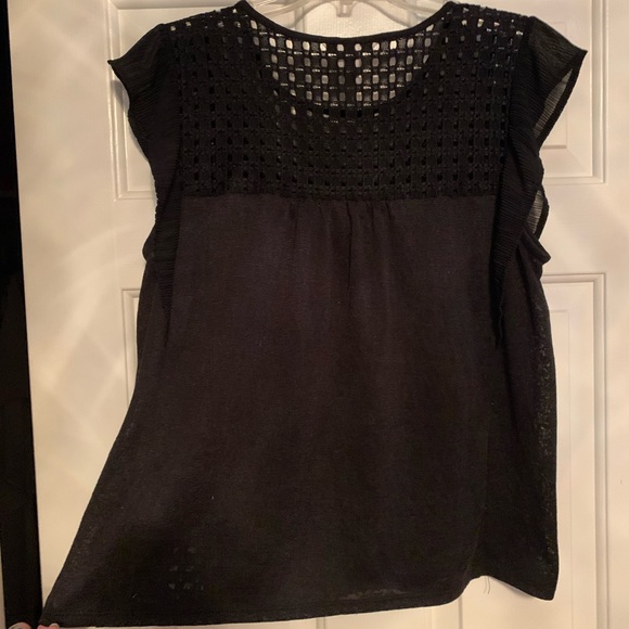 Black H&M Blouse with Ruffle Sleeves - Picture 2 of 2